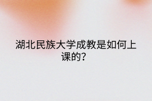 湖北民族大学成教是如何上课的?