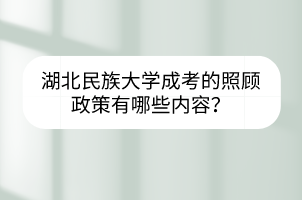 湖北民族大学成考的照顾政策有哪些内容?