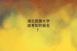 湖北民族大学成考如何报名?