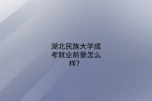 湖北民族大学成考就业前景怎么样?