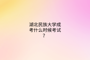 湖北民族大学成考什么时候考试?
